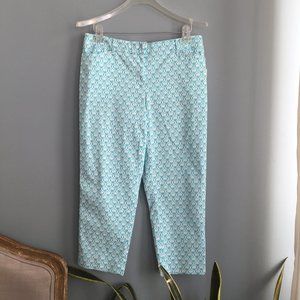 NWT Talbots Blue & White Pattern Perfect Crop 8p